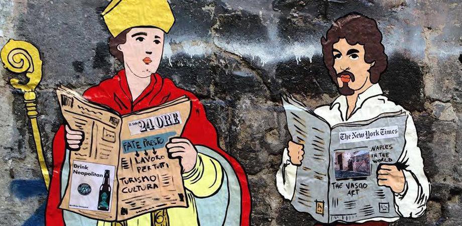 Murales di San Gennaro e Caravaggio a Napoli Murales di San Gennaro e Caravaggio a Napoli