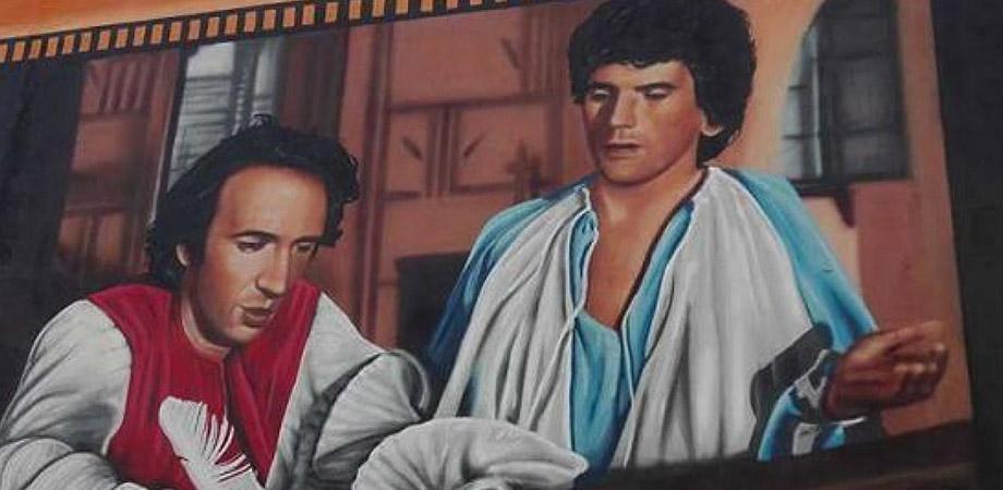 Troisi e Benigni, murales di Jorit