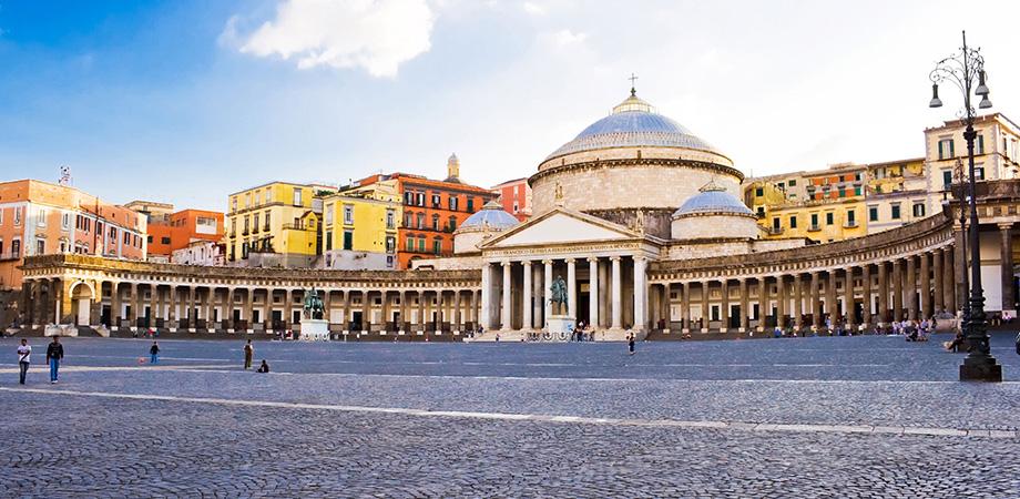 View of Piazza del Plebiscito in Naples