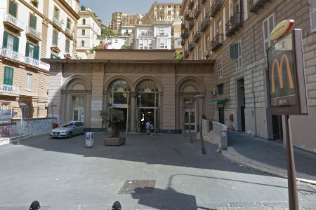 front of the funicular of Chiaia near Piazza Amedeo