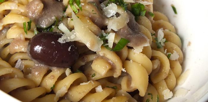 Fusilli with mushrooms