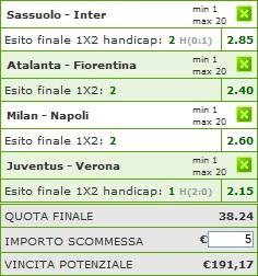 Pronostici scommesse 4a giornata