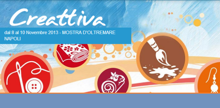 Modified logo of Naples Creattiva event at the overseas exhibition in Naples