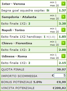 Pronostici scommesse 9a giornata