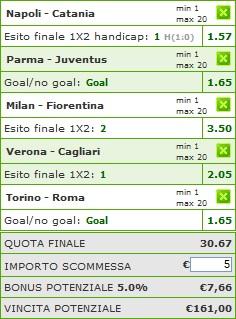 Pronostici scommesse 11a giornata