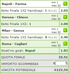 Pronostici scommesse 13a giornata