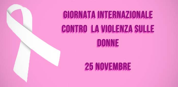 locandina della giornata internazionale contro la violenza sulle donne