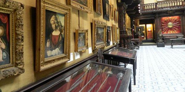 Interior of the Filangieri Museum of Naples with exhibited works