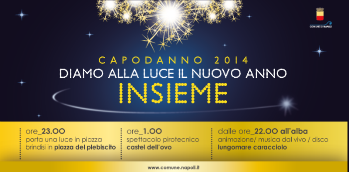 Locandina del Capodanno a Napoli 2014 organizzato dal Comune di Napoli