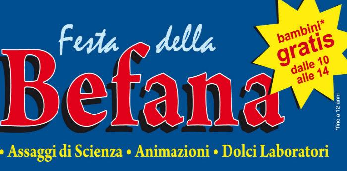 affiche modifiée de la Festa della Befana à Città della Scienza à Naples