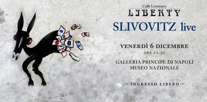 cartaz modificado do concerto gratuito de slivovitz na galeria do príncipe em nápoles