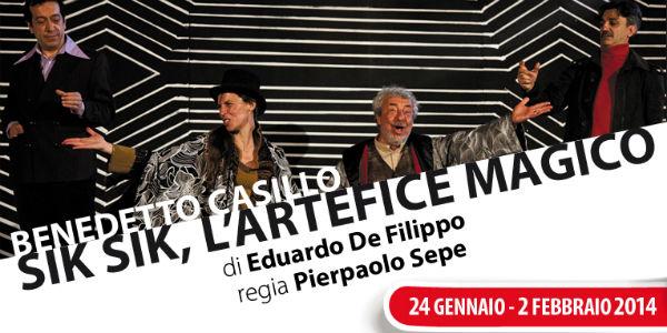 Benedetto Casillo nello spettaoclo Sik Sik  l'artefice magico al Teatro Nuovo Napoli