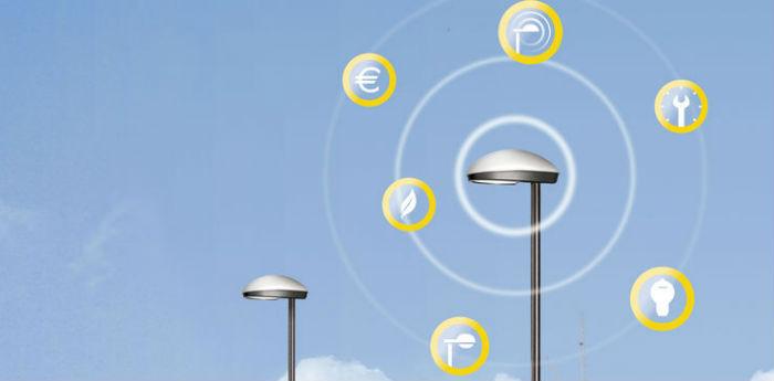 beschreibendes Bild des Smart-Pole-Systems für die Bereitstellung von WLAN-Diensten durch öffentliche Beleuchtung