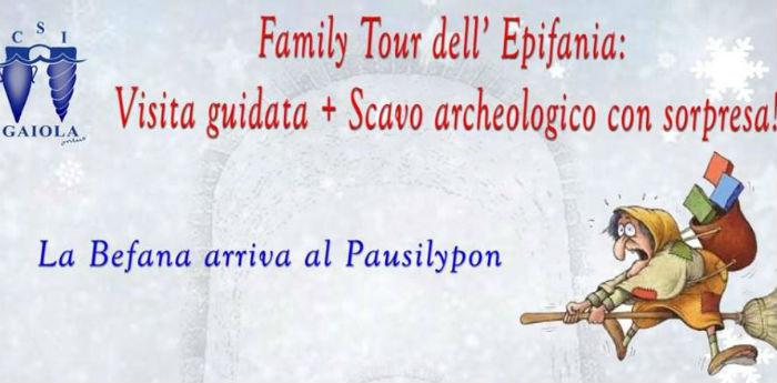 Locandina del Family Tout al parco archeologico del Pausilypon a Napoli