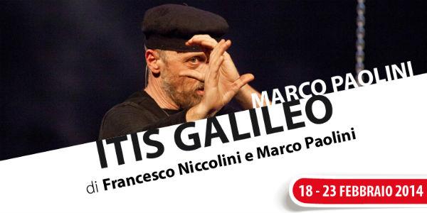 Cartaz do show Itis Galileo no Teatro Nuovo em Nápoles