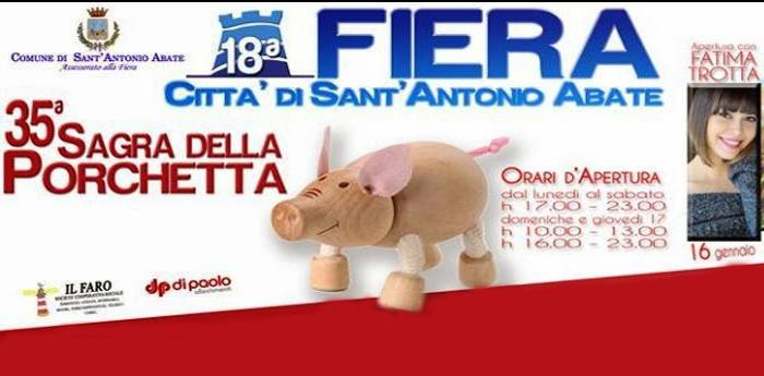 cartel de la feria y festival del cerdo en abad sant'antonio