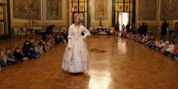 A room in the Royal Palace of Naples for the Grand Ball at the Le Nuvole theater court