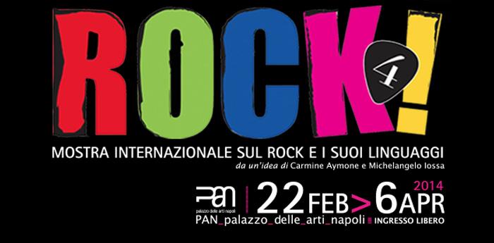 the poster of the 4 rock exhibition at the pan di napoli