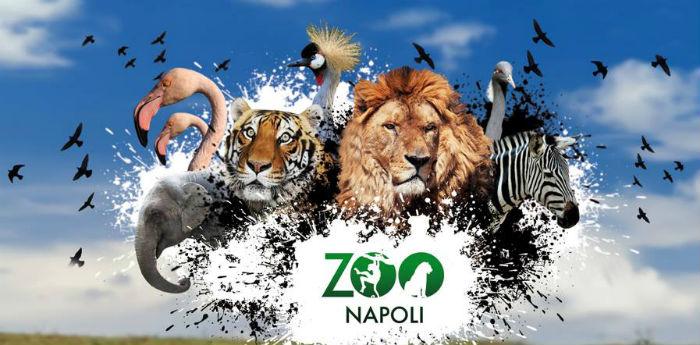 Cartaz da festa de carnaval no Zoológico de Nápoles