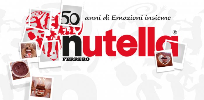 Cartaz do evento 50 anos de Nutella na Piazza del Plebiscito Nápoles