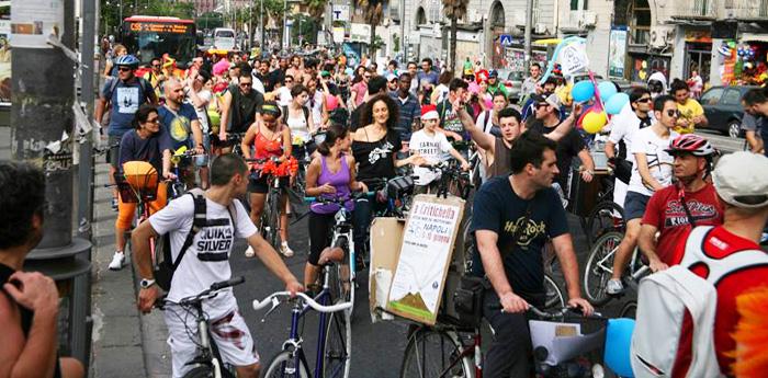 Radfahrer in Neapel für die Critischella