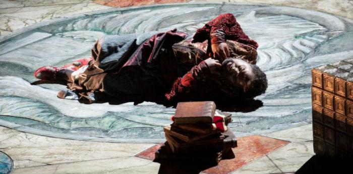 A scene from the Otello show by Giuseppe Verdi at the Teatro San Carlo in Naples