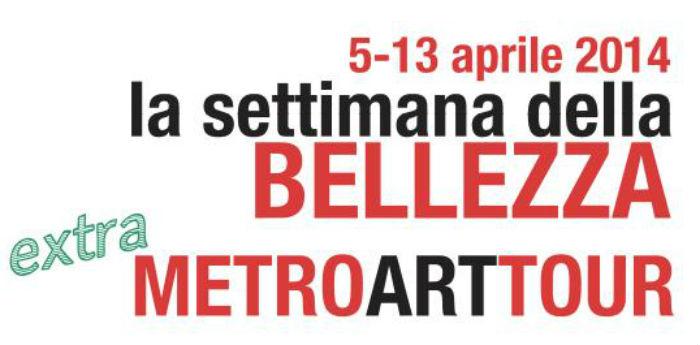 Cartel del evento The 2014 Beauty Week, en Nápoles, visitas guiadas al metro de arte