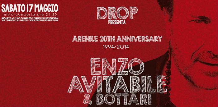 Cartel del concierto de Enzo Avitabile y Bottari en Arenile Reload of Naples