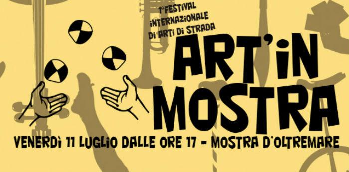 Locandina del Primo Festival Internazionale degli artisti di strada alla Mostra d'Oltremare di Napoli