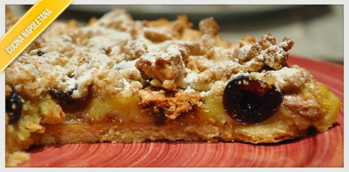 tarta de crema de amalfi y cereza negra