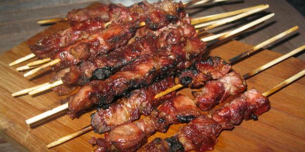 Arrosticini of black pig from Caserta