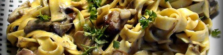 Pappardelle com cogumelos porcini