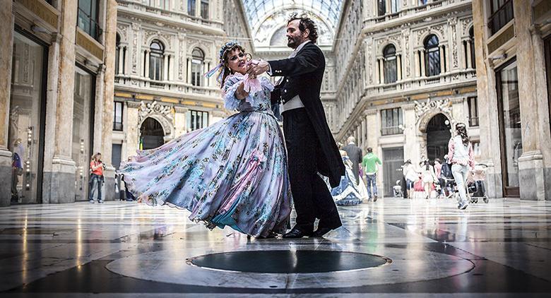 Nineteenth-century Grand Ball at the Maschio Angioino in Naples