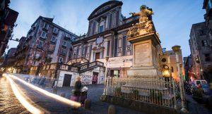 Pedestrian and traffic device in the historic center of Naples for Christmas 2015