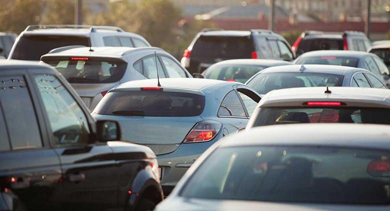 Bloc de la voiture à Naples dans la première semaine de février 2016