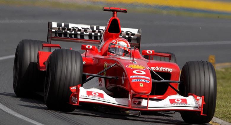 Schumacher's Ferrari at the Palazzo Caracciolo in Naples