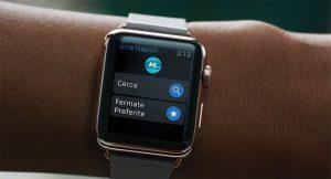 Die Gira Napoli App erscheint auf der Apple Watch mit Informationen zu Fahrplänen und Routen der öffentlichen Verkehrsmittel