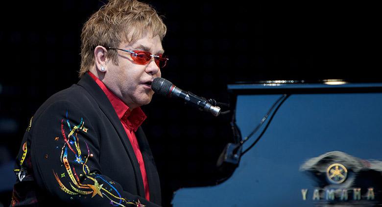 Elton John in concert in Pompeii