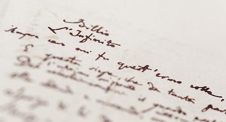 Manuscript of Giacomo Leopardi at the National Library of Naples