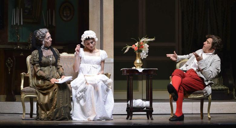 The marquis del grillo with Enrico Montesano at the Augusteo Theater in Naples