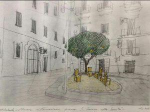 Draft of the new urban furniture in the Rione Sanità