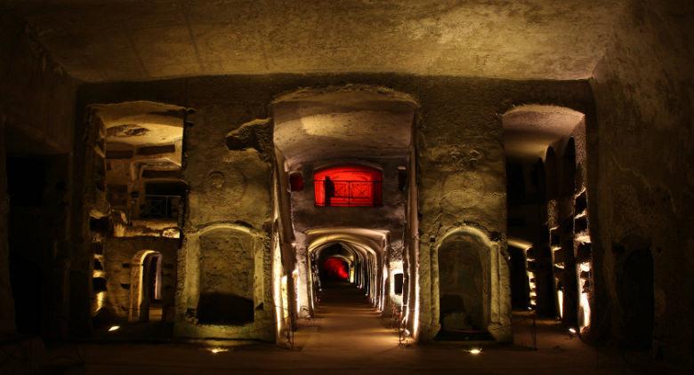 evening aperitif at the catacombs of san gennaro