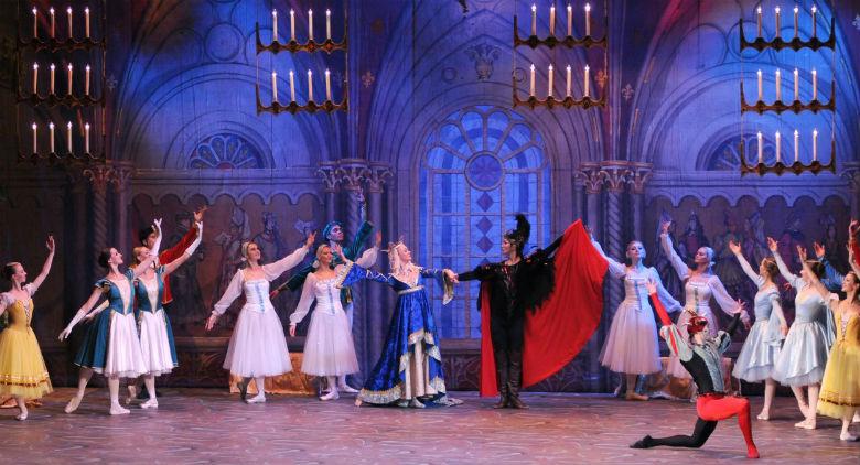 The classical ballet Il Lago dei Cigni staged at the Bellini Theater in Naples