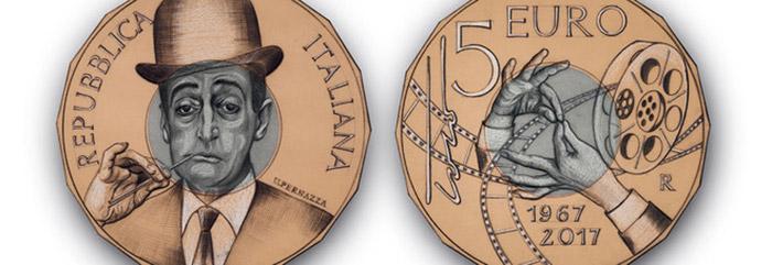 Le due facce della moneta da 5 euro per Totò