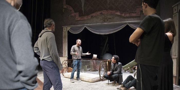 The rehearsals of the show The Player at the Bellini Theater in Naples