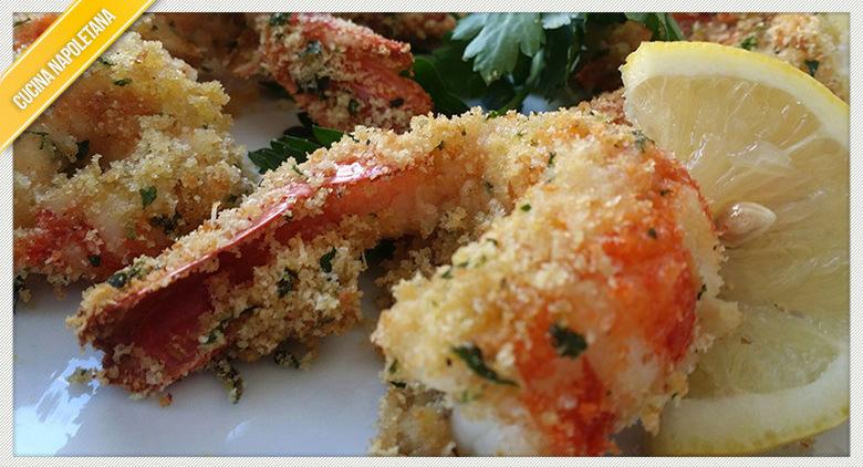 Recipe of prawns au gratin typical of Neapolitan cuisine