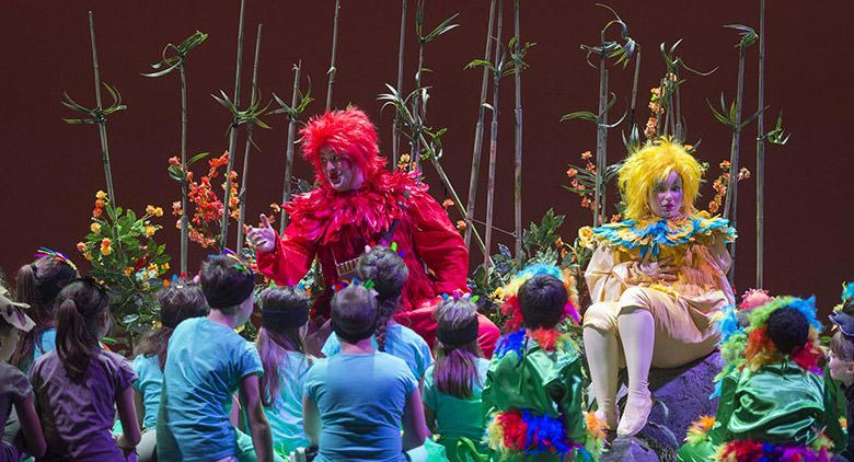 A Flauta Mágica no palco da Flegrea Arena em Nápoles