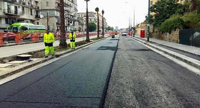 As obras na via Marina de Nápoles continuarão até setembro de 2017