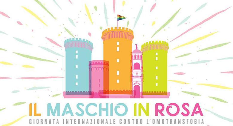 Day against Homophobia in Naples with the Maschio Angioino in pink