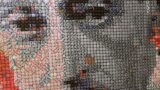 Exhibition for Totò in Naples with paintings created with thousands of caps